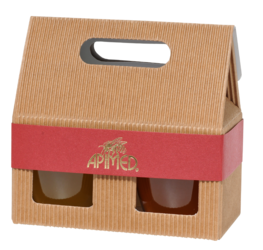 Gift box of cardboard 2 x honey 250 g amphora