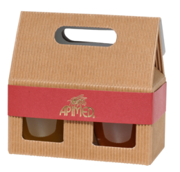 Gift box of cardboard 2 x honey 250 g amphora